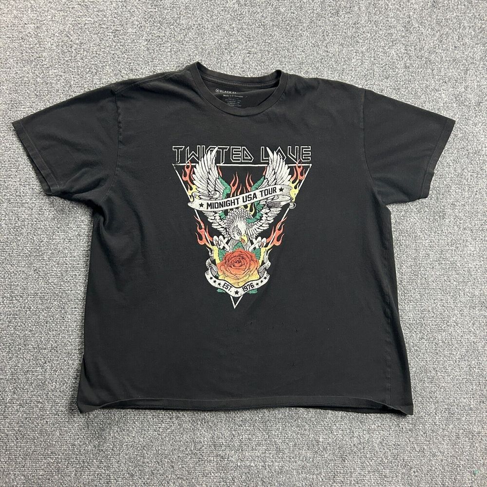 Black Sparrow Shirt‎ Adults Extra Large Black Midnight USA Tour Distressed Mens